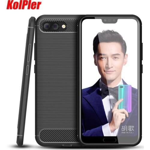 KOLPLER Phone Case For huawei honor 10 CASE bumper on Cover Carbon Fiber soft TPU Silicon Anti-knock Case For honor 10 case bag