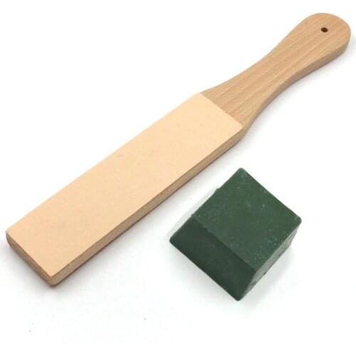 Wood Knife Sharpener Polishing Paste Wooden Polishing Stick Leather Sharpening Tools Handmade Polishing Board Leather Wax Paste
