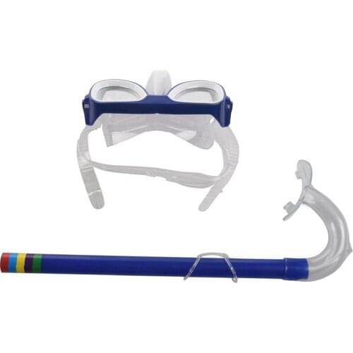Children Safe Snorkeling Diving Mask + Snorkel Set Swimming Set Water Sports For Kid 3-8 Years Old Blue