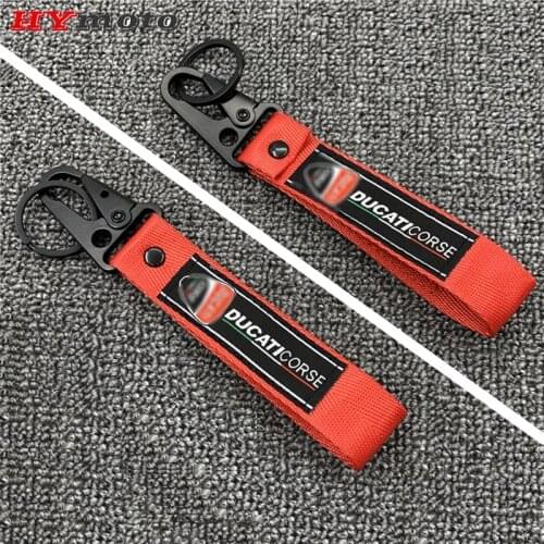 For Ducati Monster Panigale 748 749 999 1098 1199 1299 1198 848 R S Newest Motorcycle Double-Sided Embroidered Keyring Keychain