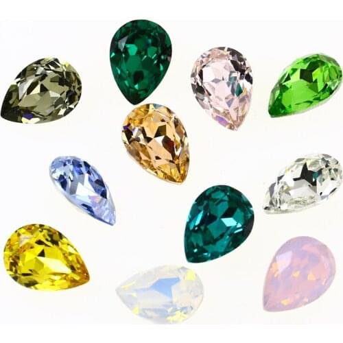 Drop K9 Glass Strass Crystal Rhinestones Pointback Nails Art Diamonds For Nailart Garment Needlework Crafts Jewelry Accessories