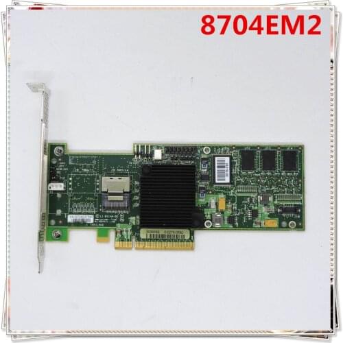 LSI MegaRAID SAS 8704EM2 LSI00181 4 Port SFF8087 128MB Cache PCI-E X8 RAID5.6.1.0 MiniSAS 3Gb Controller Card