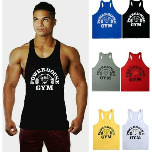Summer Men Vest Letter Print Low Cut Sport Tank Tops Male Loose Casual Gym Muscle Fitness Vest Top Bodybuilding T-shirt