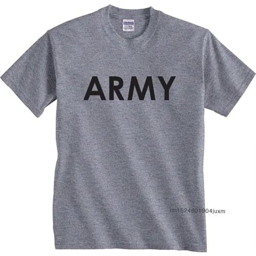 100% Cotton T-shirts Mens Streetwear Army Physical Training PT T-Shirt Hip Hop Men Tops Tees