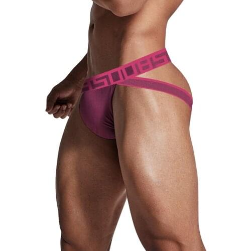 Low Rise Cotton Jockstrap Men Sexy Thongs Mens Underwear New High Quality Bikini Breathable Mens Thong Lingerie Gay Slip BS3127