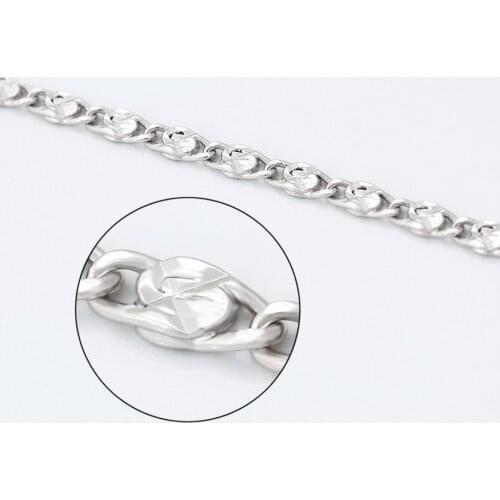 MxGxFam ( 45 cm * 3 mm ) Gold Color White 18 inch Square Necklace For Women Men Fashion XP Jewelry