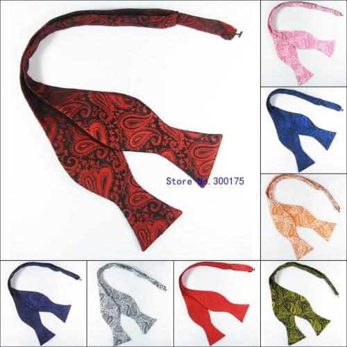 New 2018 Fashion Jacquard Bow Ties For Male Paisley Self Tie Business Suite Accessories Wedding Tie Mens Gravatas Tuxedo