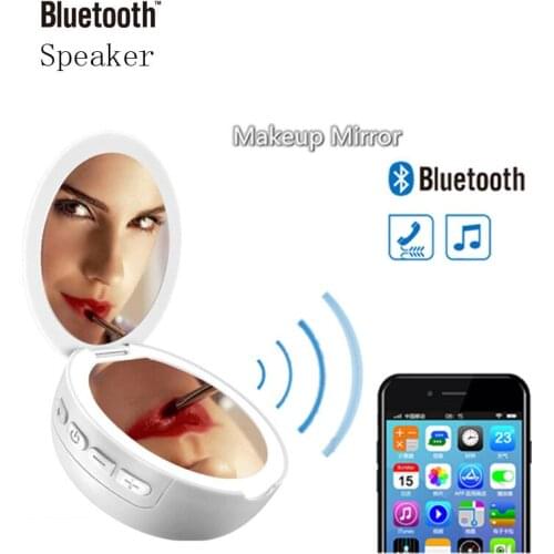 NEW Makeup Mirror with LED 3X Magnify Wireless Bluetooth Speaker Fill Light Portable Beauty Makeup Vanity Compact Mirror Bulk