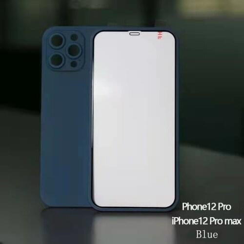 New Cell Phone Ultra-Thin Case with full coverage Tempered Glass Screen Film for iPhone 12 mini pro max 5.4 6.1 6.7 100pcs