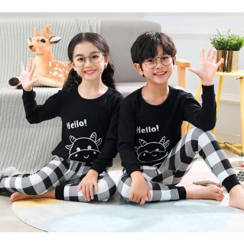 Kids Pajamas Long Sleeve Cartoon Children Pajamas For Girls Boys Pyjamas Kids Baby Girl Clothes Suits Boys Sleepwear Nightwear