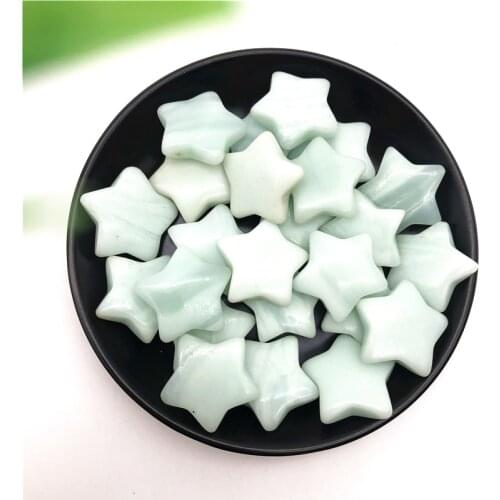 1/2PC Natural Amazonite Stone Star Shaped Healing Chakra Polished Home Decor Natural Stones and Minerals