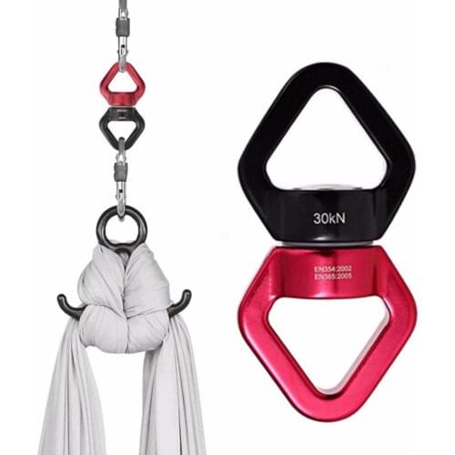 Pro Rock Climbing Carabiner Universal Ring Yoga Swivel Rotary Connector 30kN 360 Rotator Rotational Swing Spinner Rope Connector