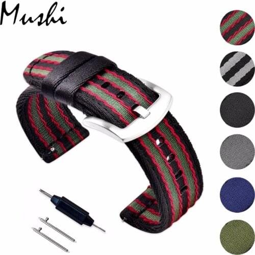 Watch Strap Camouflage Nylon Mesh Watchbands Women Men Black Sport Watches Belt Accessories Relojes Hombre 20mm 22mm 24mm Canva