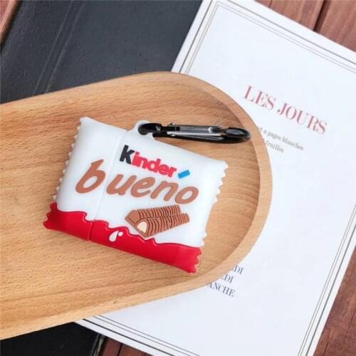 3D kinder Chocolate Toy egg SURPRISE Biscuit Earphone silicone case for Apple AirPods 1 2 Bluetooth Accessories cute cover capa