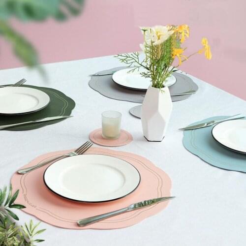 Scandinavian Minimalism Leather Place Mat Placemat Household Waterproof Oil-Proof Insulation Placemats For Table