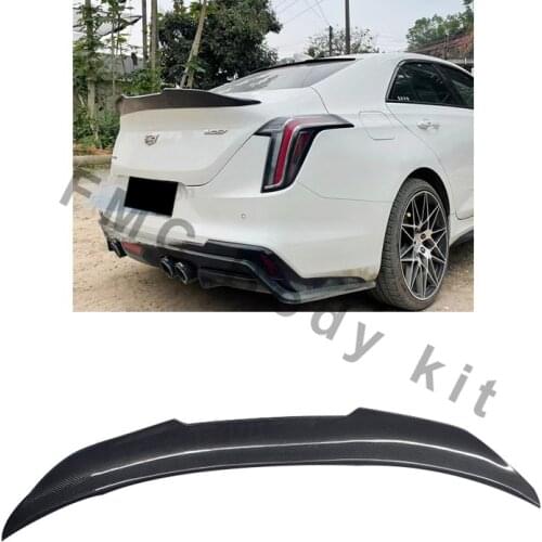 Real Carbon Fiber Spoiler Wing For Cadillac CT4 Spoiler Car Trunk Rear LIP Tail Fin Decorative Accessories Refit Sports 2020+ Ne