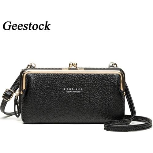 Geestock Women Crossbody Bags for Wallet Holder Female Clutch Purse PU Leather Handbag Multiple Card Slot With Large Capacity