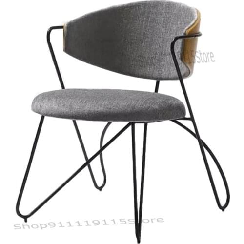 Light Luxury Dining Chair Retro Industrial Style Coffee Shop Leisure Iron Family Desk Chair Designer Chair