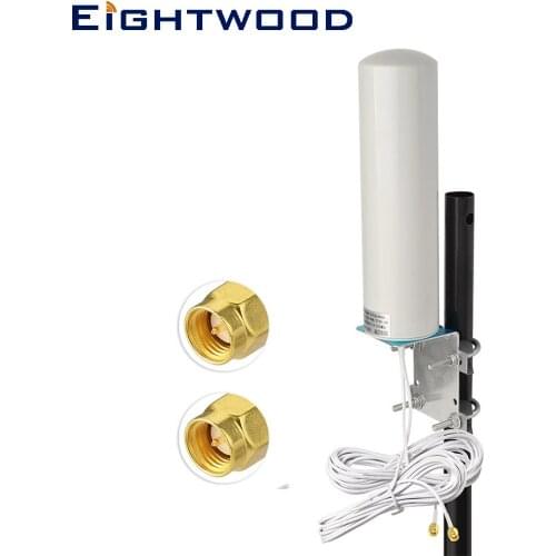 High Gain 10-12dBi Dual SMA Male 698-2700 MHz 3G/4G LTE Omni-Directional Pole/Wall Mount Antenna for 4G LTE Router Modem Gateway