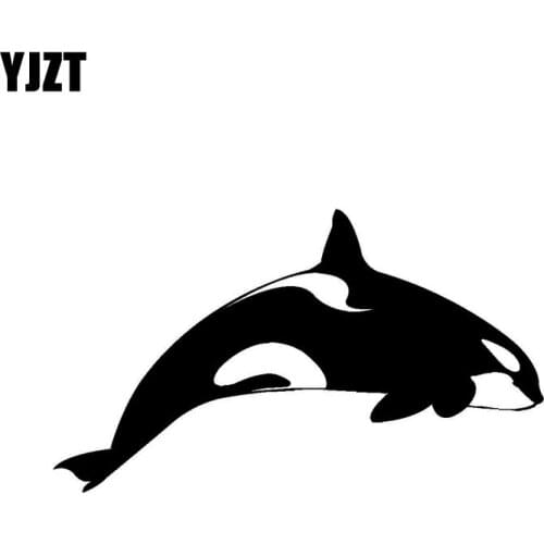 YJZT 12.5cm*7.3cm Cartoon Fun WHALE Vinyl Car Sticker High-quality Decoration Decal Black Silver C11-0442