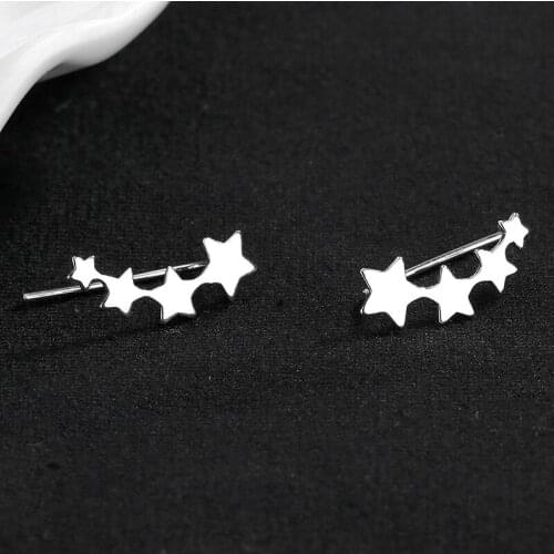 2020 New Trendy Star Earrings For Women 925 Sterling Silver Stud Earrings oorbellen pendientes Femele Engagement Charms Jewelry