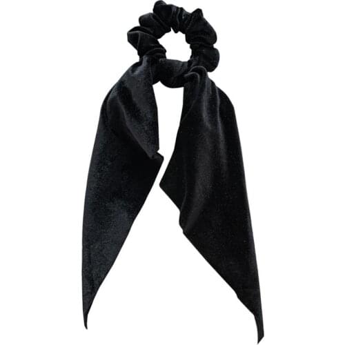 1pc Hair Rope Hair Scarf Scrunchie 2 In 1 Solid Color Velvet Hair Scarf Tie Hair Scrunchie Hair Accessories