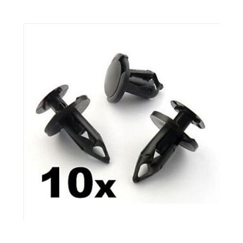 10x 8mm For Long Black Trim Clips- Perfect for VW T4 & T5 Carpet & Van Linings