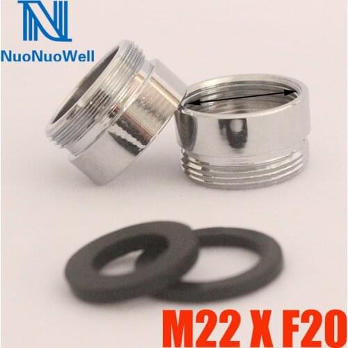 2Pcs Water Tape Aerator Joint Male x Female Thread Washing Machine Faucet Transform Adapter Kitchen Bathroom M22 X F20