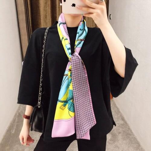 2019 Brand New Design Twill Scarf Double-deck Women Scarf Fashion Tie Neckerchief Luxury Head Silk Scarves & Wraps For Ladies