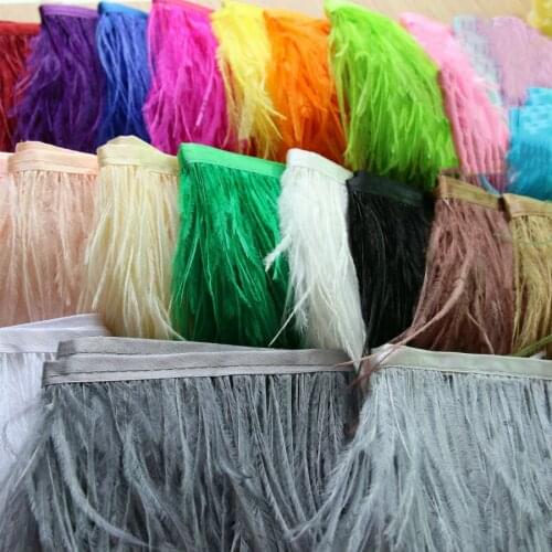 5meters/10Meters Width 11-16cm Ostrich Feather Fringe Ribbon Trim Cloth Skirt Lace DIY Party Wedding Dress Accessories Craft