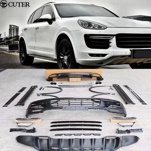 958.2 PP GTS style Car body kit turbo front bumper rear bumper side skirts Wheel eyebrows exhaust pipes for Cayenne GTS 15-17