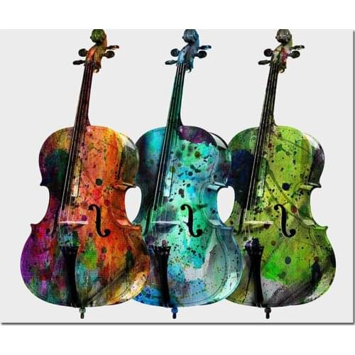 Diamond Painting 5d DIY rhinestone Embroidery Colorful violin Cross Stitch Decoration Full Square/Round drill L74