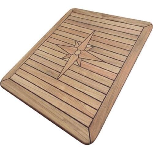 Teak Table Top Square With Nautic Star 650*650/800*800mm Marine Boat RV Caravan