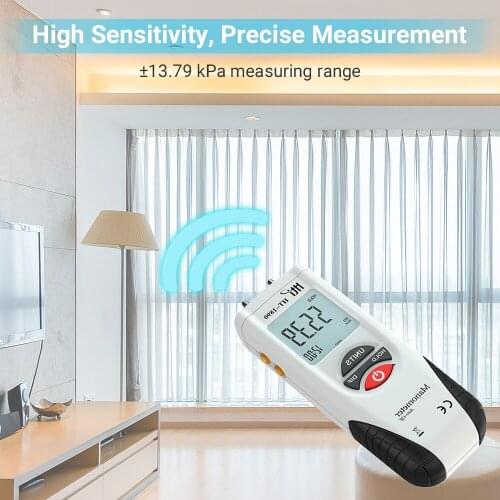LCD Mini Digital Manometer Differential Gauge Air Pressure Meter ±2Psi Data Hold 11 Units