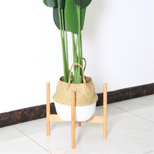 Wooden Plant Flower Pot Rack Free Standing Bonsai Holder Decorantion Solid Wood Scindapsus Shelf for Office Nordic Home Decor