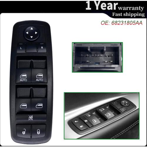 For 2011-2017 Dodge Charger Ram 1500-5500 Chrysler 200 300 Front Left Master Window Control Switch Regulator Button Console