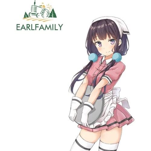 EARLFAMILY 13cm x 6.7cm for Sakuranomiya Maika Car Stickers Motorcycle Helmet Waterproof Custom Printing Window Vehicle Decal