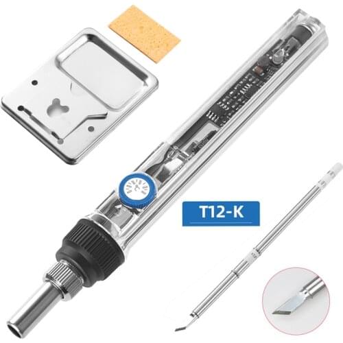 T12 75W Mini Electric Soldering Iron Adjustable Temperature Solder Welding Station DC 12-24V Digital Display DIY Handle Kit SH72