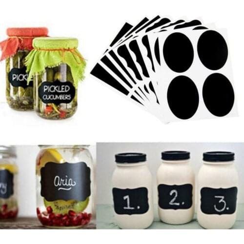 2019 Blackboard 36Pcs/lot Chalkboard Bottle Stickers Home Kitchen Jars Stickers Multi Size Tag Glass Container Chalkboard Labels