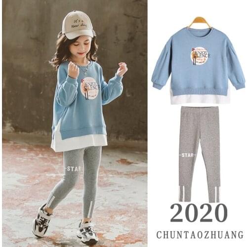 Spring Autumn Girls 2 Pieces Sets Hoodies and Trouser Children Kids Clothes Girls Toddler Two Piece Sets
