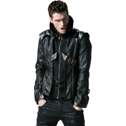 Steampunk Military Uniform Autumn Winter Punk Men Short Jacket Fashion Overcoats Gothic Retro Style Casual Men Handsome Coats