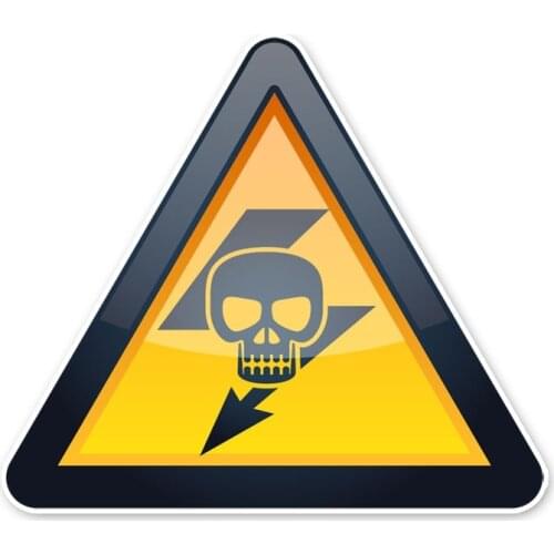 LLY-1161 Personality Car Sticker Pay Attention To The Electric Attention Security Warning Decal PVC Auto Waterproof Decals