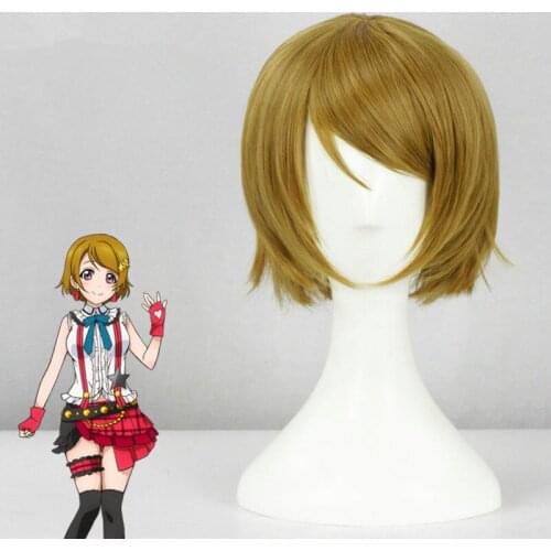 Love Live! LoveLive Koizumi Hanayo Wig 14" Green Mix Gold Short Straight Heat Resistanct Synthetic Hair Cosplay Wigs + Wig Cap