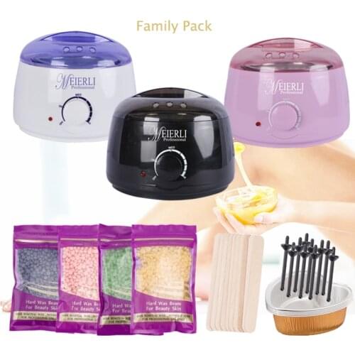 MEIERLI Wax Warmer Heater Machine Hair Removeal For Men And Women Depilatory Kit With Hard Wax Wooden Spatula Using On Body