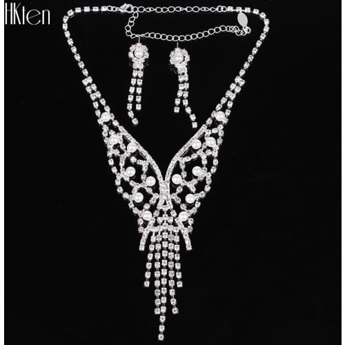MS20397 Hot Sale Rhinestone Jewelry Set Wedding Jewelry Set Clear Crystal Butterfly Design Top Elegant Party Gift Free Shipping