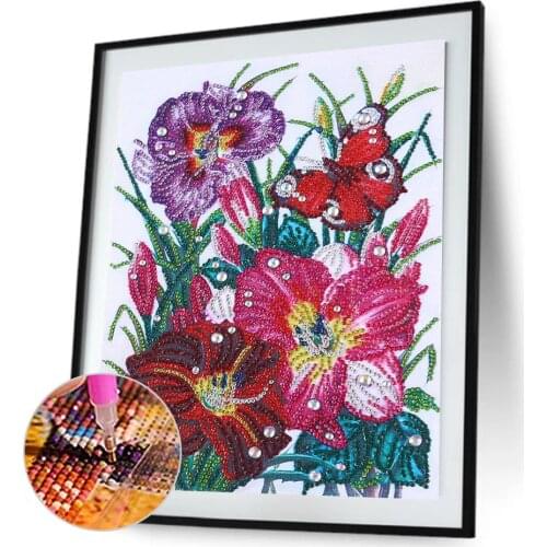 30*40cm 5D DIY Part Drill Special Shape Flower Plant Rhinestone Diamond Drawing Diamond Cross Stitch Kit Crystal Rhinestone Art