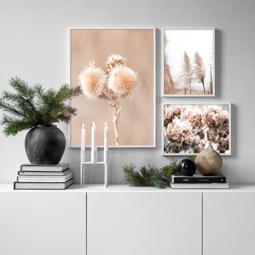 Natural Plant Wall Art Canvas Painting Reed Dandelion Leaf Flower Quotes Nordic Prints For Posters Aesthetic Room Decor Pictures
