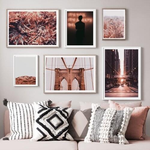 Wall Art Canvas Painting New York City London Bridge Flower Girl Nordic Posters And Prints Wall Pictures For Living Room Decor