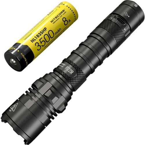 NITECORE P22R 1800 Lumens Rechargeable Tactical Flashlight, Standard NL1835HP Battery, USB-TYPE-C Interface Charging