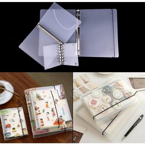 New Product 20 Hole Plastic Folder Folder Transparent Color Plastic Notebook Diary Book Binder Diary Planner Cover A5 A6 A7